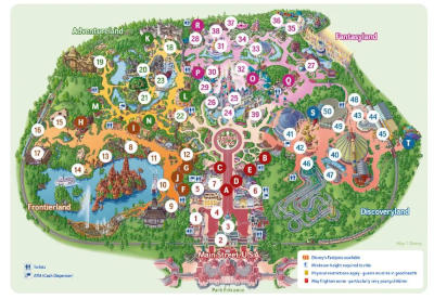 Plan du parc Disneyland.